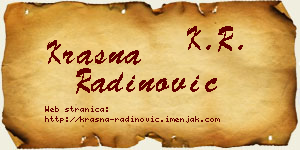 Krasna Radinović vizit kartica